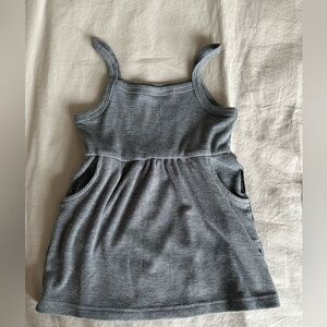 Little Bipsy Ribbed Tank Dress - Charcoal - 12-18 Months